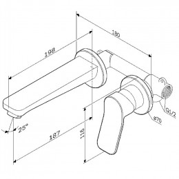 Смеситель для раковины Am.Pm X-Joy F85A72622 черный матовый