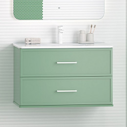 Brevita Тумба с раковиной Verde 80 подвесная зеленая