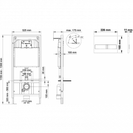 Инсталляция для унитаза Berges Novum 040212 с клавишей L2 хром матовый