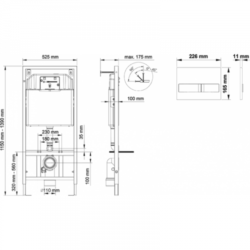 Инсталляция для унитаза Berges Novum 040212 с клавишей L2 хром матовый