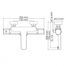 Термостатический смеситель для ванны WasserKRAFT Naab 8611 Thermo хром