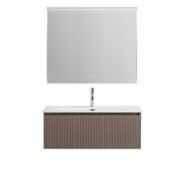 BelBagno Тумба с раковиной Uno 100 с 1 ящиком подвесная Бежевый матовый с раковиной BB-8099-100