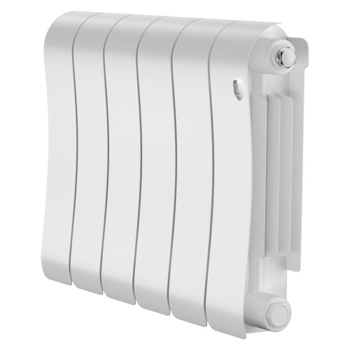 Радиатор биметаллический Royal Thermo Infinity 300 Bianco Traffico 6 секций, боковое подключение