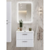 BelBagno Тумба с раковиной Due 60 подвесная Bianco Lucido ручки Матовый атласный никель