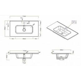 BelBagno Тумба с раковиной ETNA 39 700 Rovere Moro