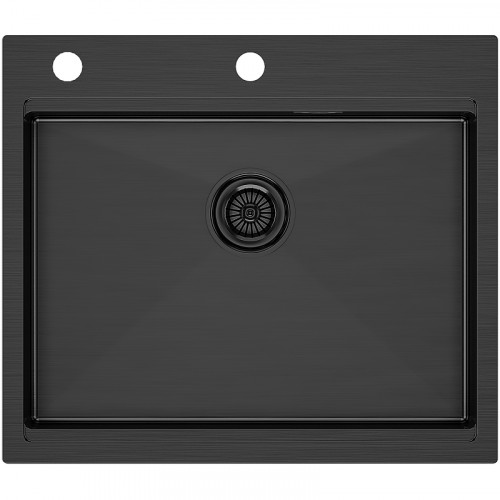Мойка для кухни Paulmark Brim-Pro PM705951-GM 59x51 вороненая сталь