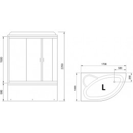 Royal Bath Душевая кабина ALP RB 170ALP-T-BL-L 170x100 L стекло прозрачное профиль черный матовый