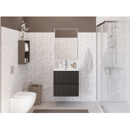 BelBagno Тумба с раковиной Uno 70 подвесная Темно-Серый матовый с раковиной BB-8099-70