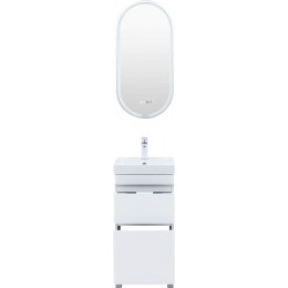 Aquanet Тумба с раковиной Слим 40 белый сатин