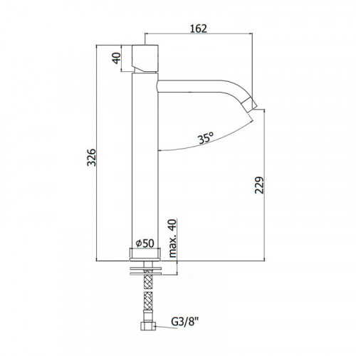 Смеситель для раковины Paffoni Light LIGX081ST 293037 сталь