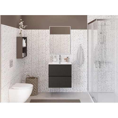 BelBagno Тумба с раковиной Uno mini 50 подвесная Темно-Серый матовый с раковиной BB-8099-3-50