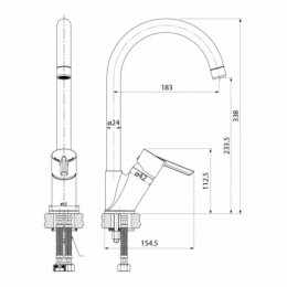 Смеситель для кухни, Kitchen Line, IDDIS, K11SB0Ji05 хром
