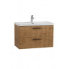 BelBagno Тумба с раковиной Due 80 подвесная Rovere Nature ручки Матовый тёмный никель