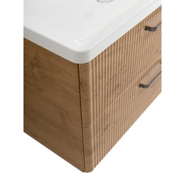 BelBagno Тумба с раковиной Due 80 подвесная Rovere Nature ручки Матовый тёмный никель