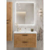 BelBagno Тумба с раковиной Due 80 подвесная Rovere Nature ручки Матовый тёмный никель