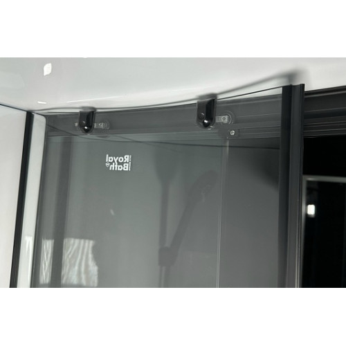Royal Bath Душевая кабина Practic RB 90HK1-T-BL 90x90 стекло прозрачное профиль черный матовый