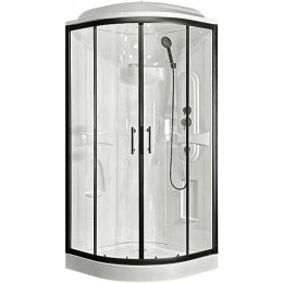 Royal Bath Душевая кабина Practic RB 90HK1-T-BL 90x90 стекло прозрачное профиль черный матовый