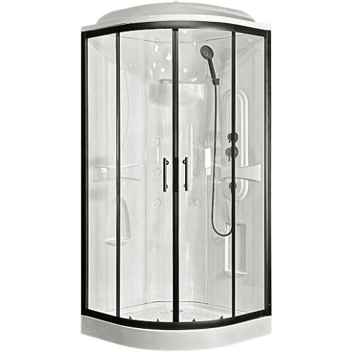 Royal Bath Душевая кабина Practic RB 90HK1-T-BL 90x90 стекло прозрачное профиль черный матовый