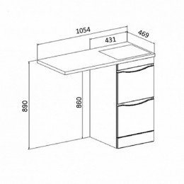 Runo Тумба с раковиной Орион 105 R белый