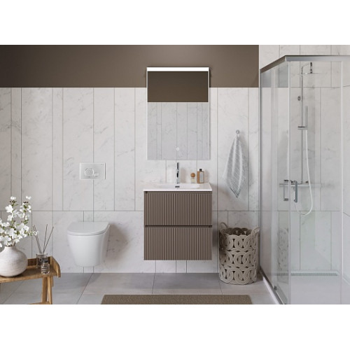 BelBagno Тумба с раковиной Uno 70 подвесная Бежевый матовый с раковиной BB-8099-70