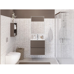 BelBagno Тумба с раковиной Uno 70 подвесная Бежевый матовый с раковиной BB-8099-70