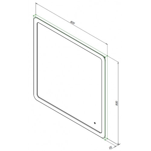Зеркало Aquanet Ирис 80 см 326445 с подсветкой LED