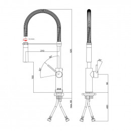 Смеситель для кухни Paffoni Light LIG179HGNO 273317 золото