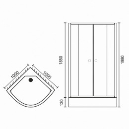 Royal Bath Душевой уголок RB-L-3001-5 1000x1000x1850