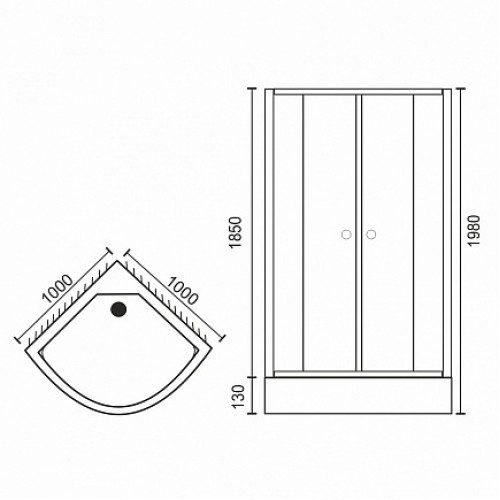 Royal Bath Душевой уголок RB-L-3001-5 1000x1000x1850