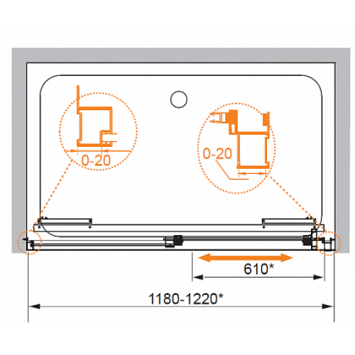 Cezares Душевая дверь в нишу LUX-SOFT-W-BF-1-120-C-Cr-IV