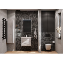Зеркальный шкаф Roca Ronda 60см, ZRU9303007 белый матовый/бетон, с подсветкой