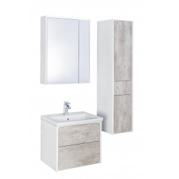 Зеркальный шкаф Roca Ronda 60см, ZRU9303007 белый матовый/бетон, с подсветкой