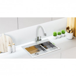 Смеситель для кухни Lemark Comfortс LM3075C-White с подключением к фильтру хром/белый