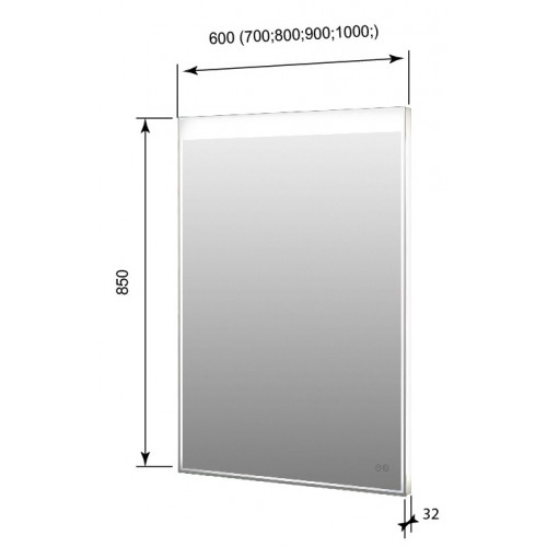 Зеркало Aquanet Палермо NEW 6085 LED 00249350