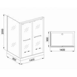 Royal Bath Душевое ограждение RB-L-2011 1400x900x2000 R