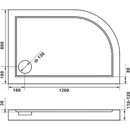 Good Door Поддон для душа Калипсо 120x80 R