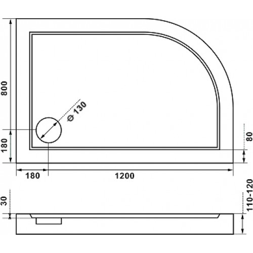 Good Door Поддон для душа Калипсо 120x80 R