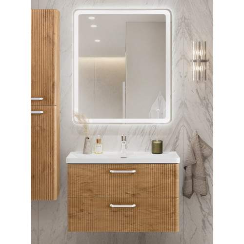 BelBagno Тумба с раковиной Due 80 подвесная Rovere Nature ручки Белые