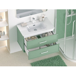 Brevita Тумба с раковиной Verde 90 подвесная зеленая