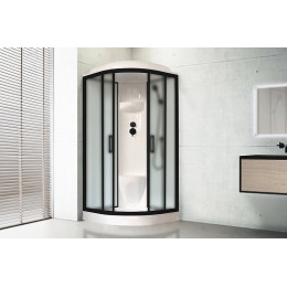 Royal Bath Душевая кабина HK RB 100HK6-WC-BL 100x100 стекло матовое профиль черный матовый