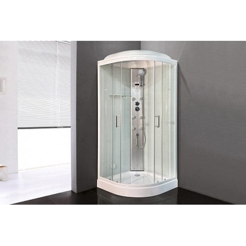 Royal Bath Душевая кабина HKST RB 90HKST-WT 90x90 с г/м с хамамом стекло прозрачное профиль белый