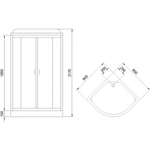 Royal Bath Душевая кабина HKST RB 90HKST-WT 90x90 с г/м с хамамом стекло прозрачное профиль белый