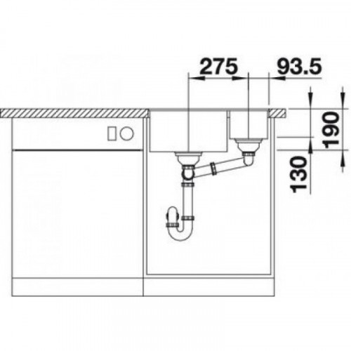 Кухонная мойка Blanco Subline 340/160-F, белый