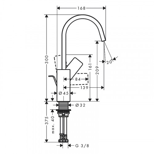 Смеситель для раковины Hansgrohe Vivenis 75030670 черный матовый