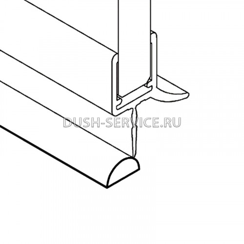 Порог для душевой кабины А2331Tr.BL 10х5 мм длина 100 см чёрный полупрозрачный