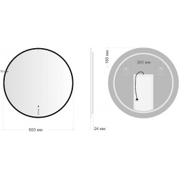 Aquanet Зеркало Контур 60x60 Led TX с подсветкой черное