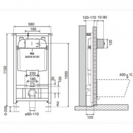 Инсталляция для унитаза Oli OLI74 Olipure 880785/152978 Sanitarblok, механическая