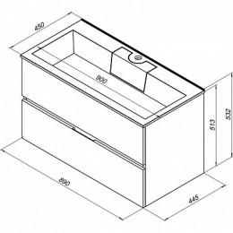 Aquanet Мебель для ванной Алвита 90 белая