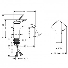Смеситель для раковины Hansgrohe Vivenis 75010000 хром