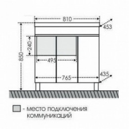 СанТа Тумба с раковиной Марс 80 напольная, дверки